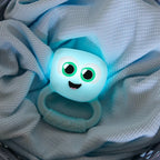  Glo Pals Light-Up Rattle baby sensory toy by Jellystone Designs glowing blue

