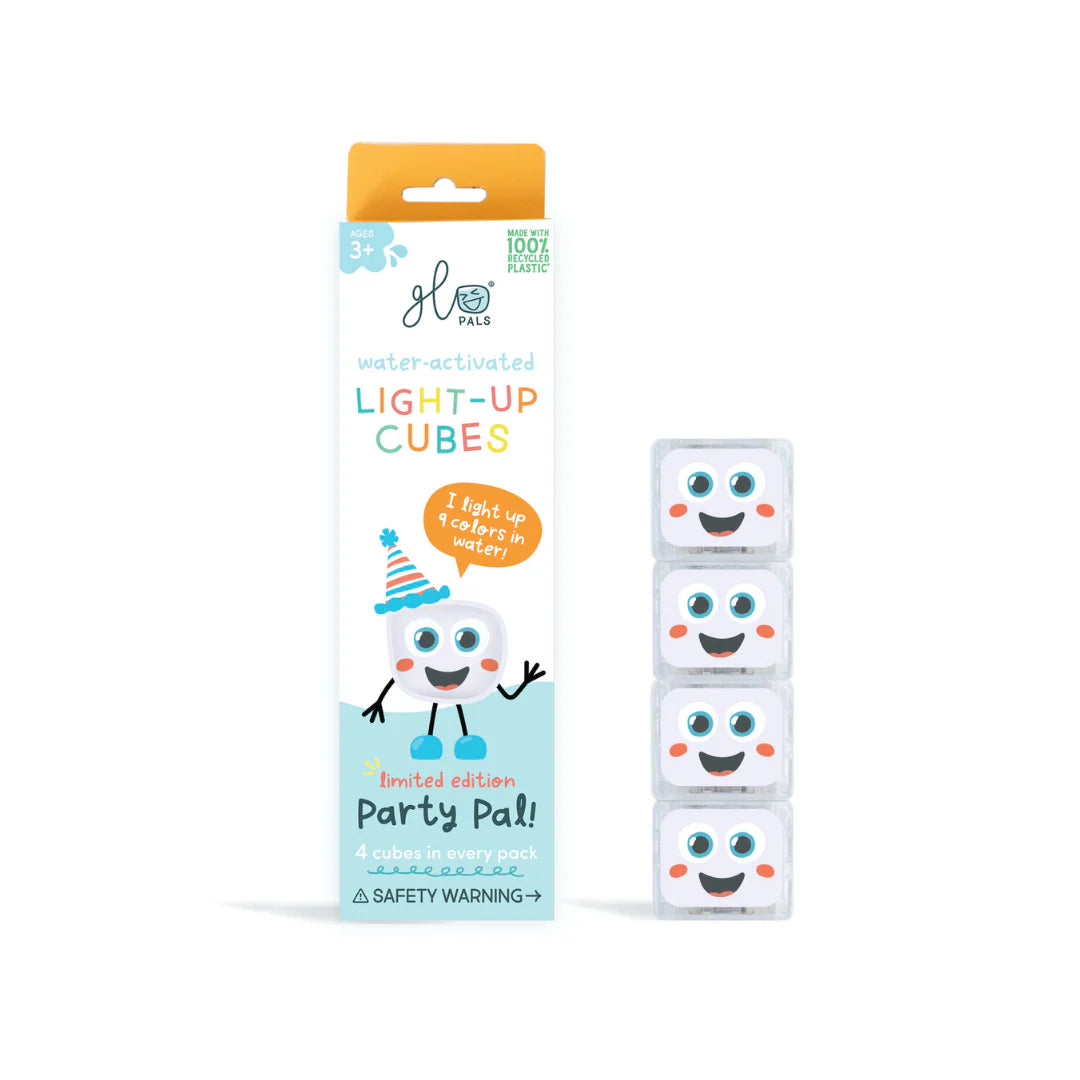 Water activated sensory light up cubes for bath and water play
