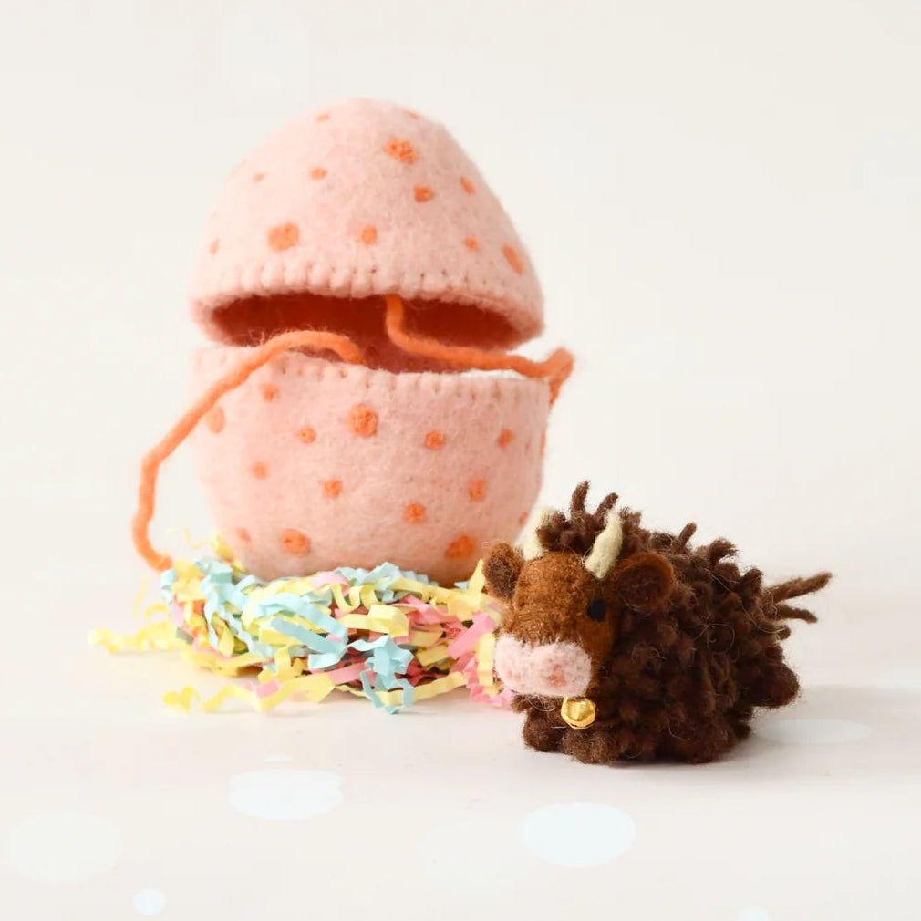 Highland Cow Felt Surprise Egg - Tara Treasures