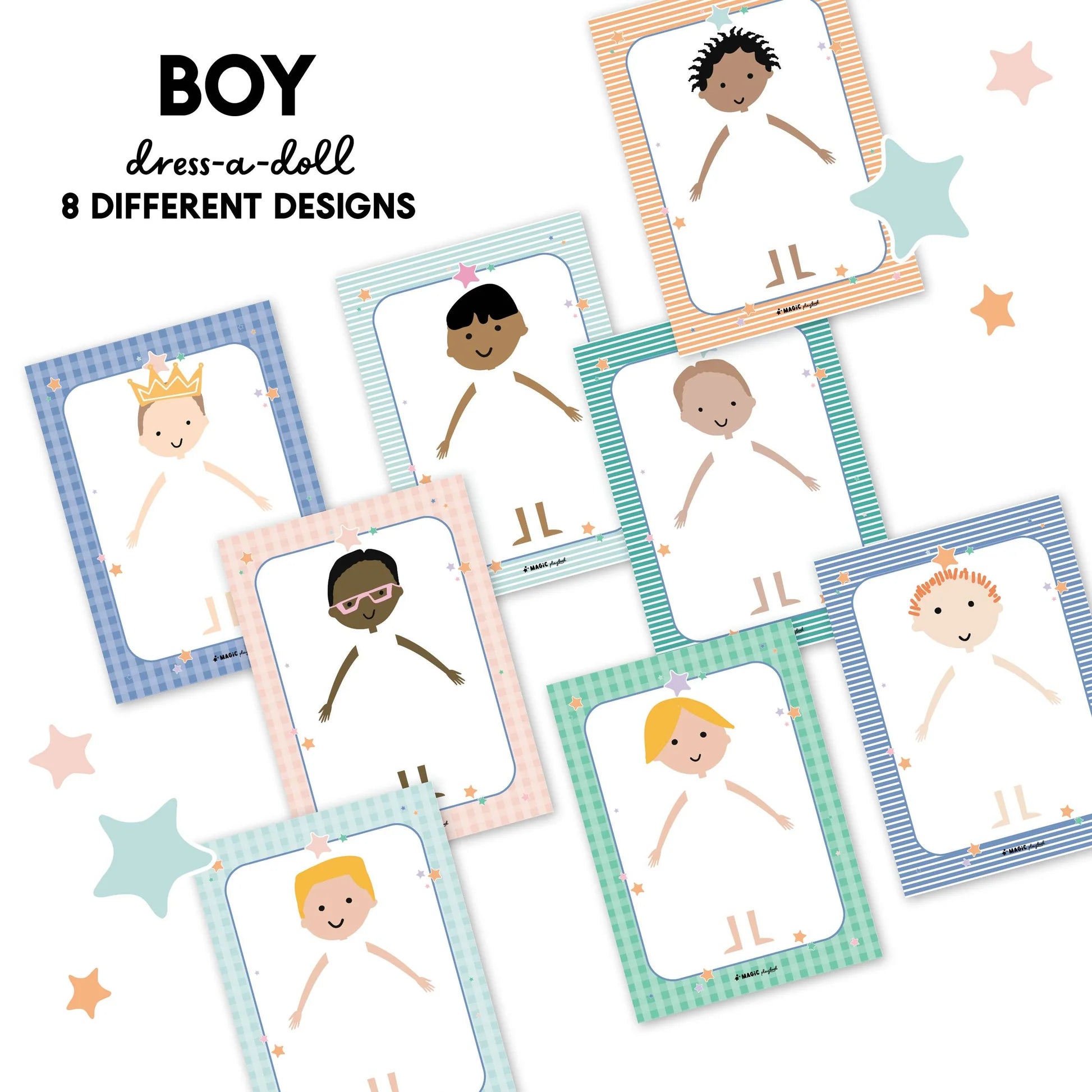 Dress-a-Doll Boy Fashion & Pretend Play Notepad - Magic Playbook