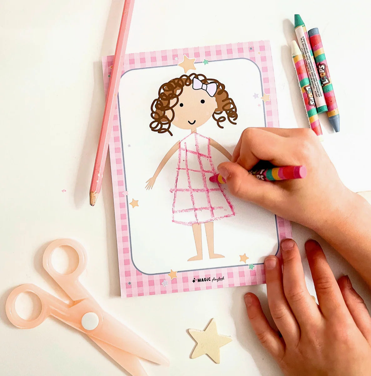 Dress-a-Doll Girl Fashion & Pretend Play Notepad - Magic Playbook