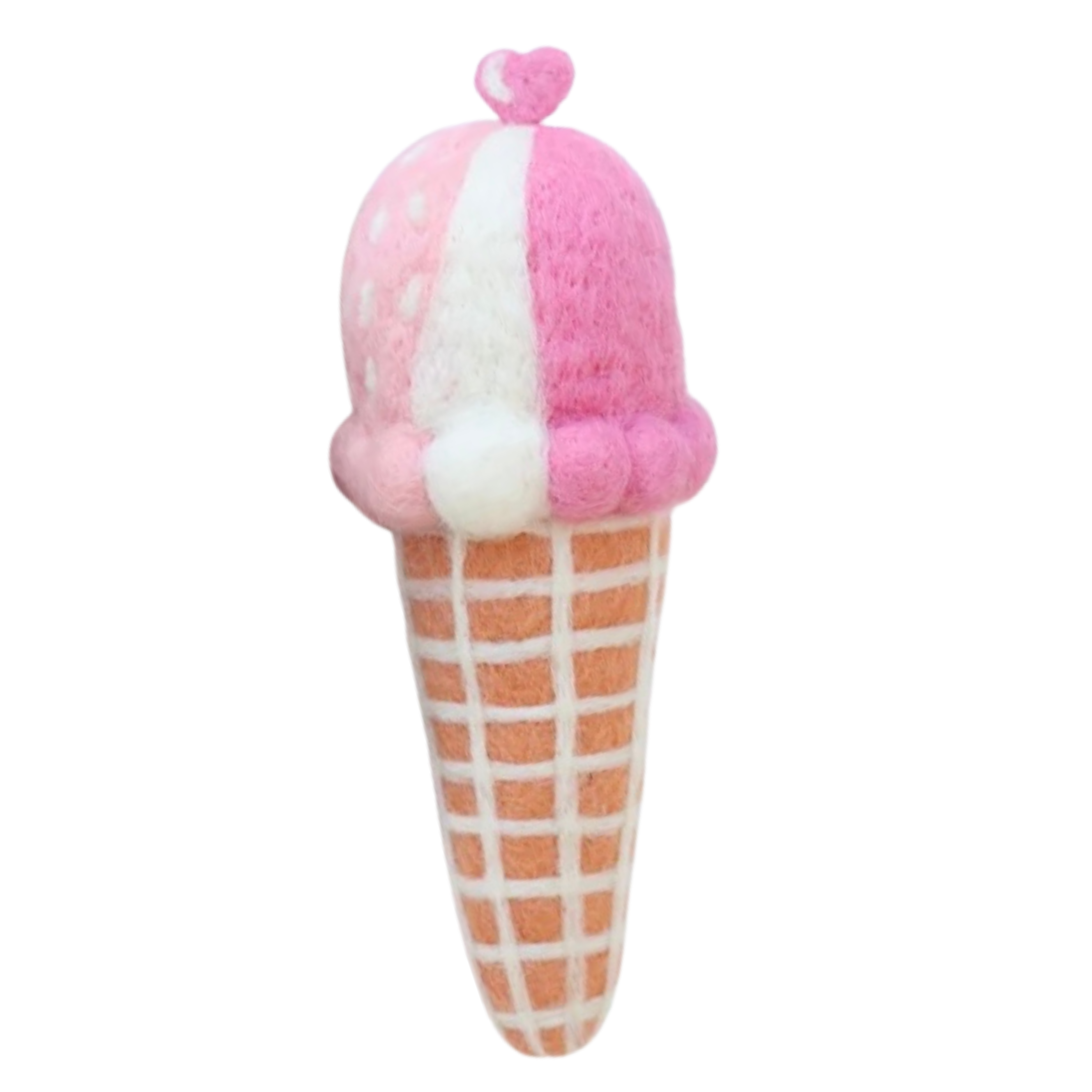 Strawberry Coconut Ice-Cream Cone Felt Food - Juni Moon