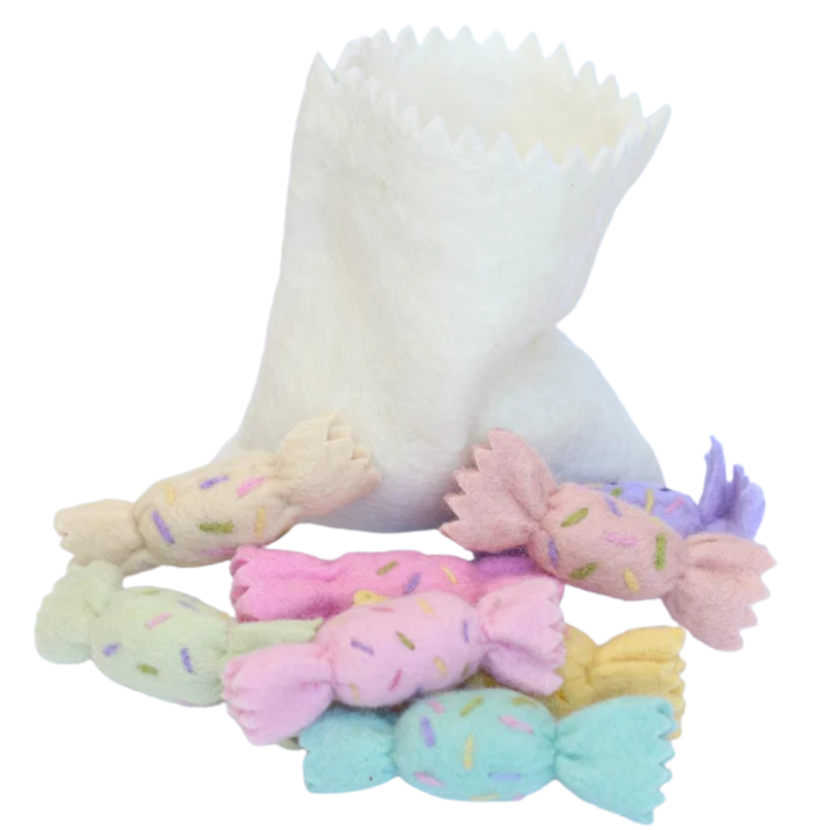 Rainbow Lolly Sweets + Bag Felt Food - Juni Moon