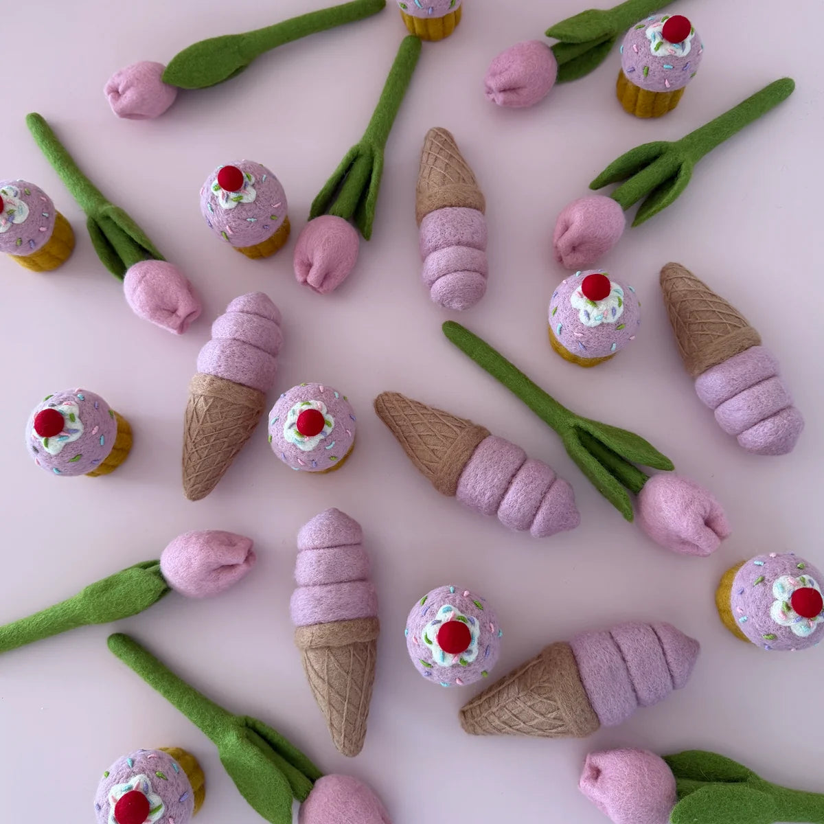 Strawberry Felt Ice-Cream Cone - Playtisserie