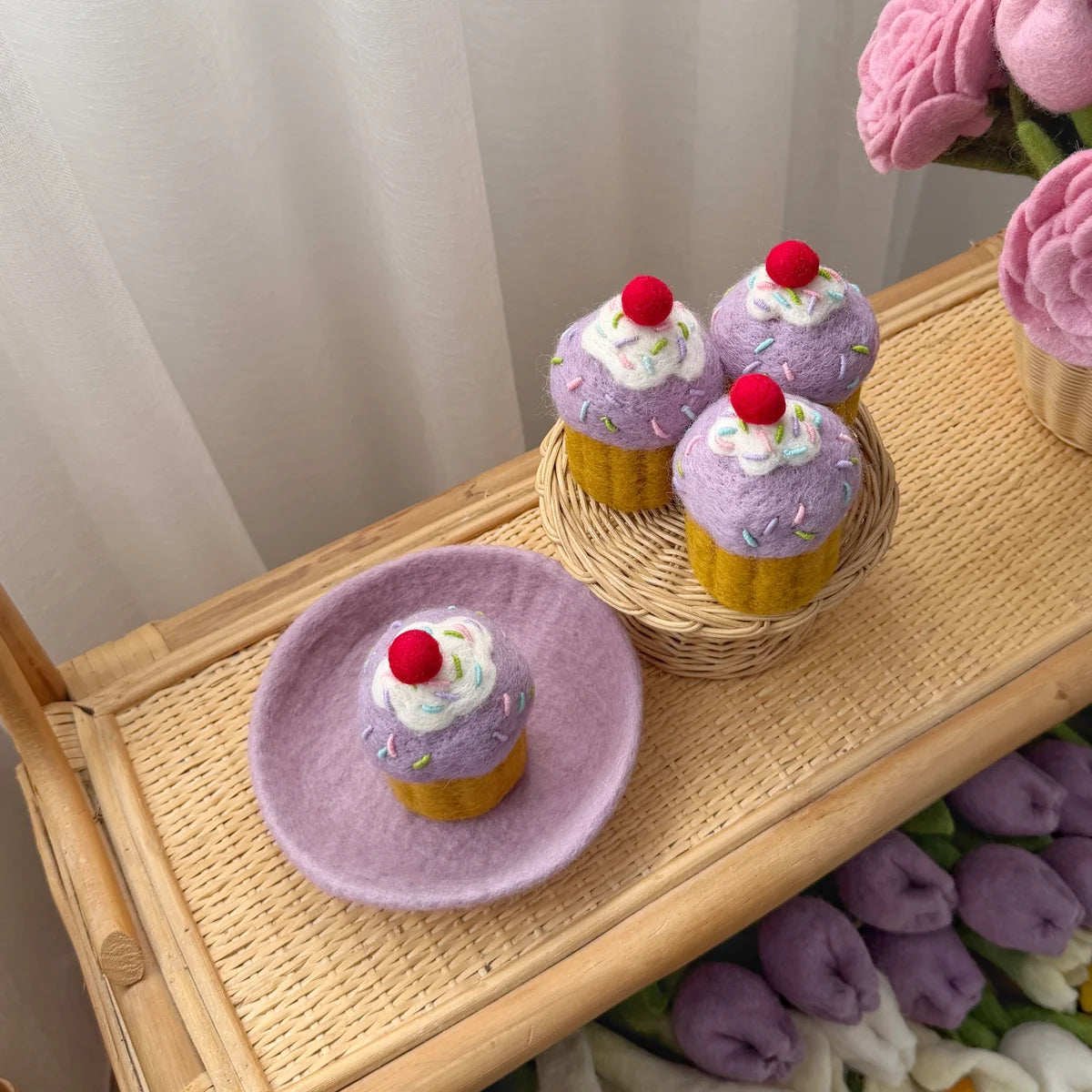 Purple Sprinkle Felt Cupcake - Playtisserie