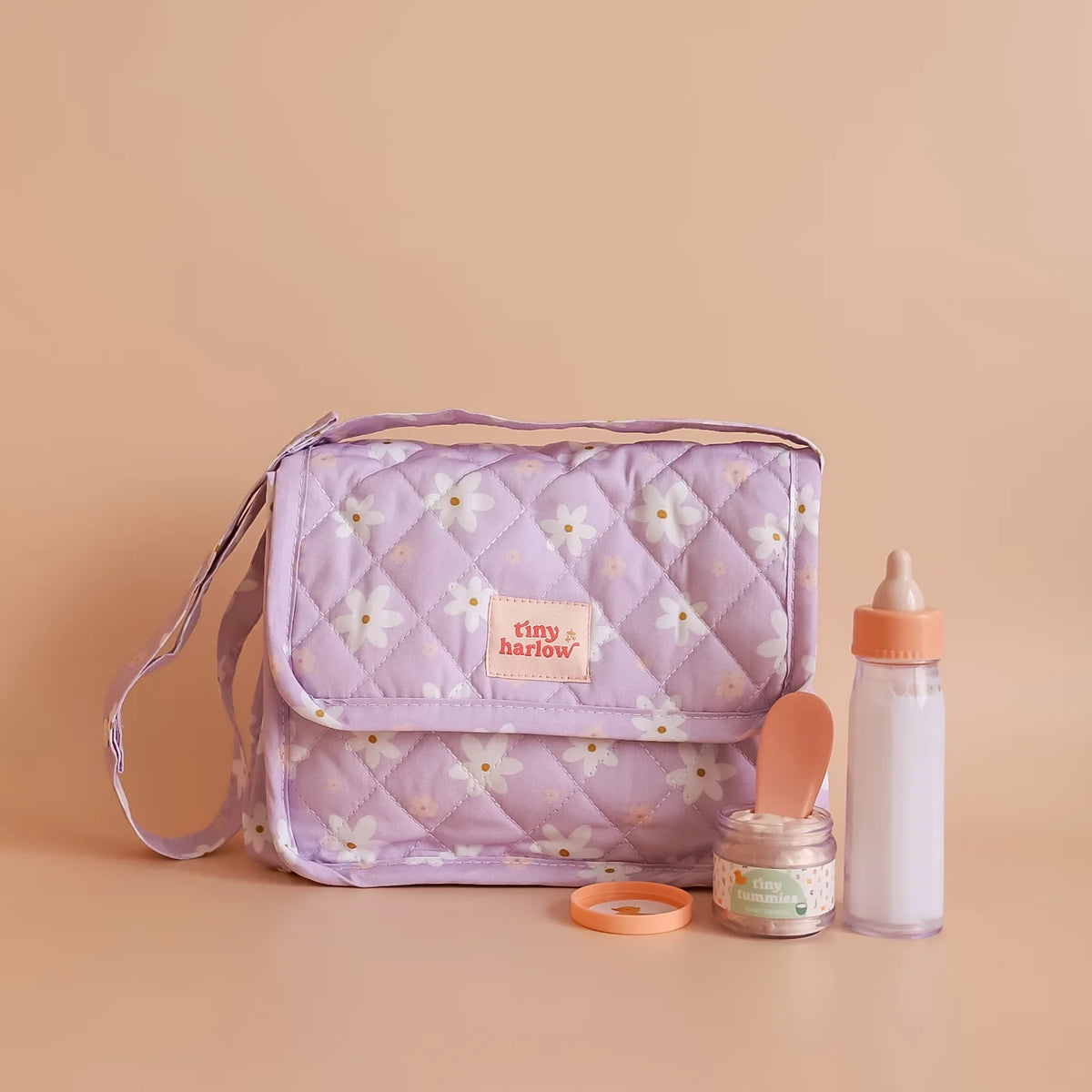 Lilac Daisy Tiny Nurturer Doll Nappy Bag Set - Tiny Harlow