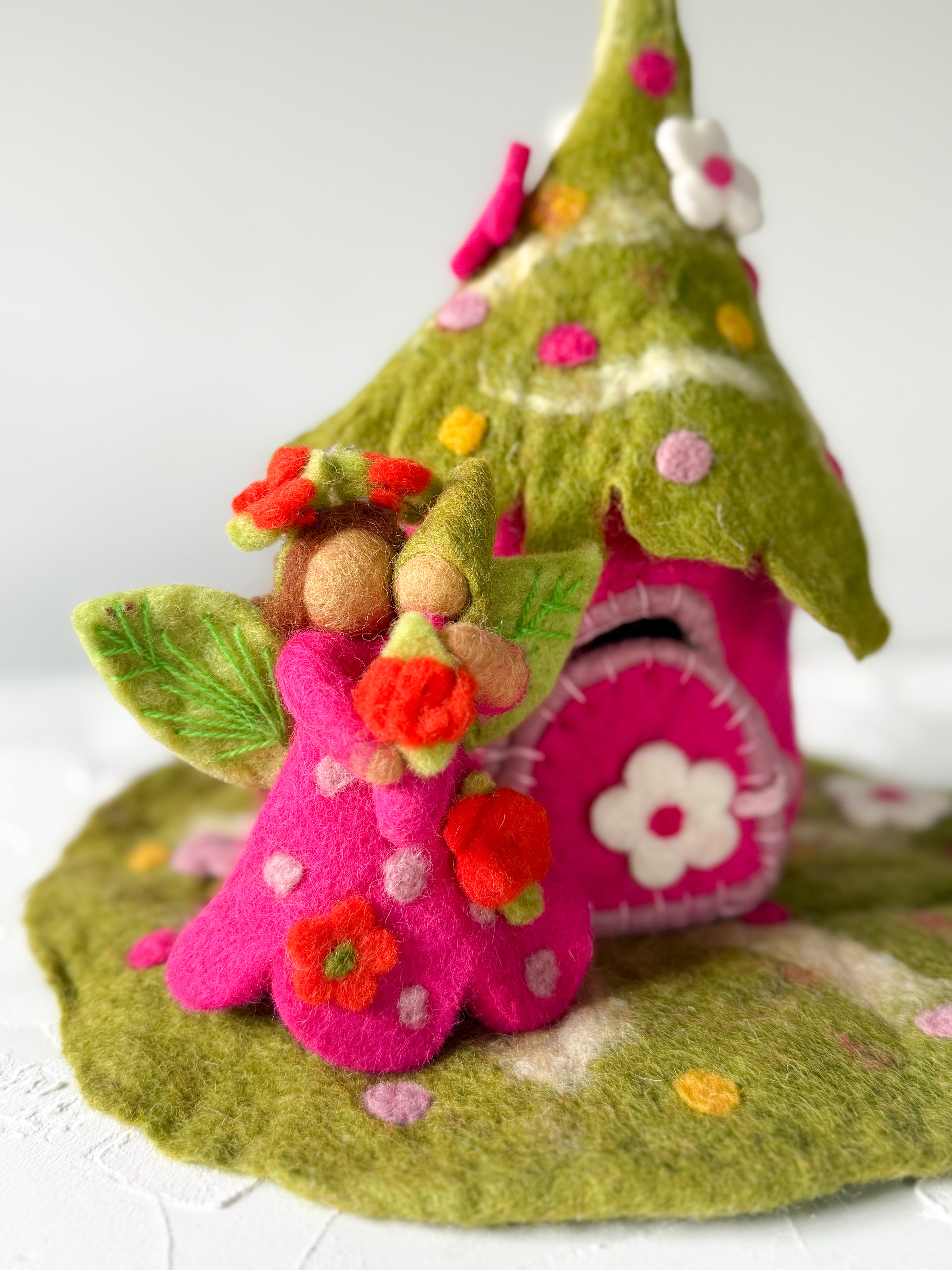 Pink Wonder Felt Fairy House – Himalayan Felt Co