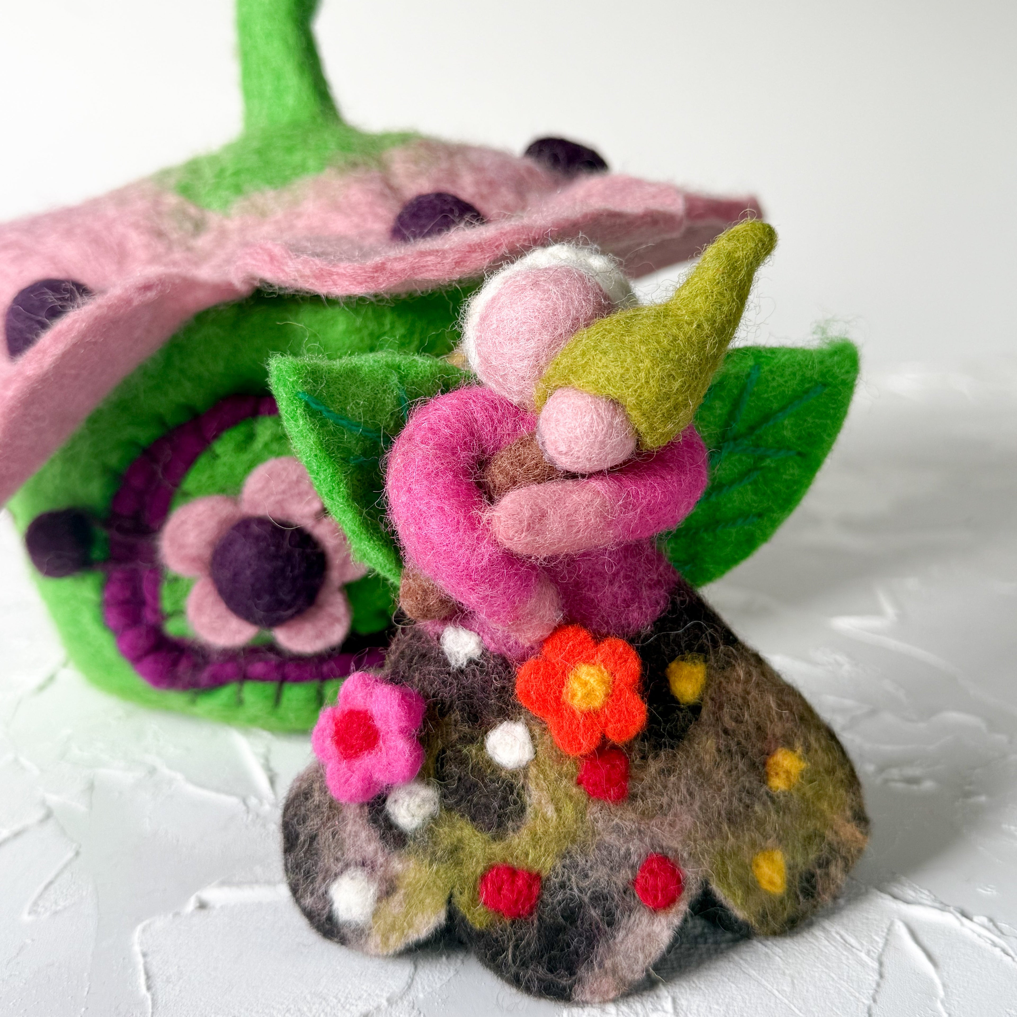 Pink Buttercup Felt Fairy House – Himalayan Felt Co