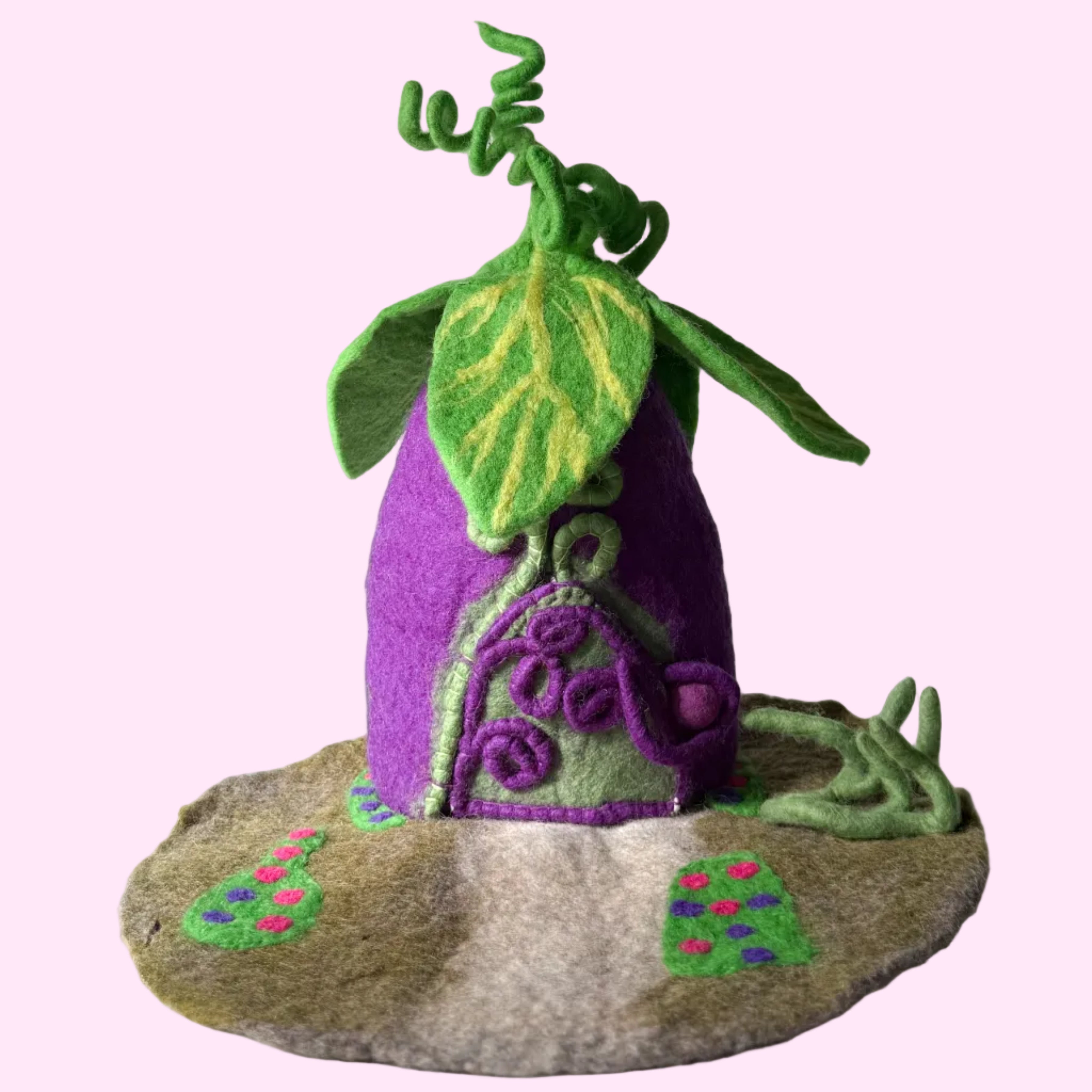 Aubergine Garden Felt Fairy Home – Himalayan Felt Co