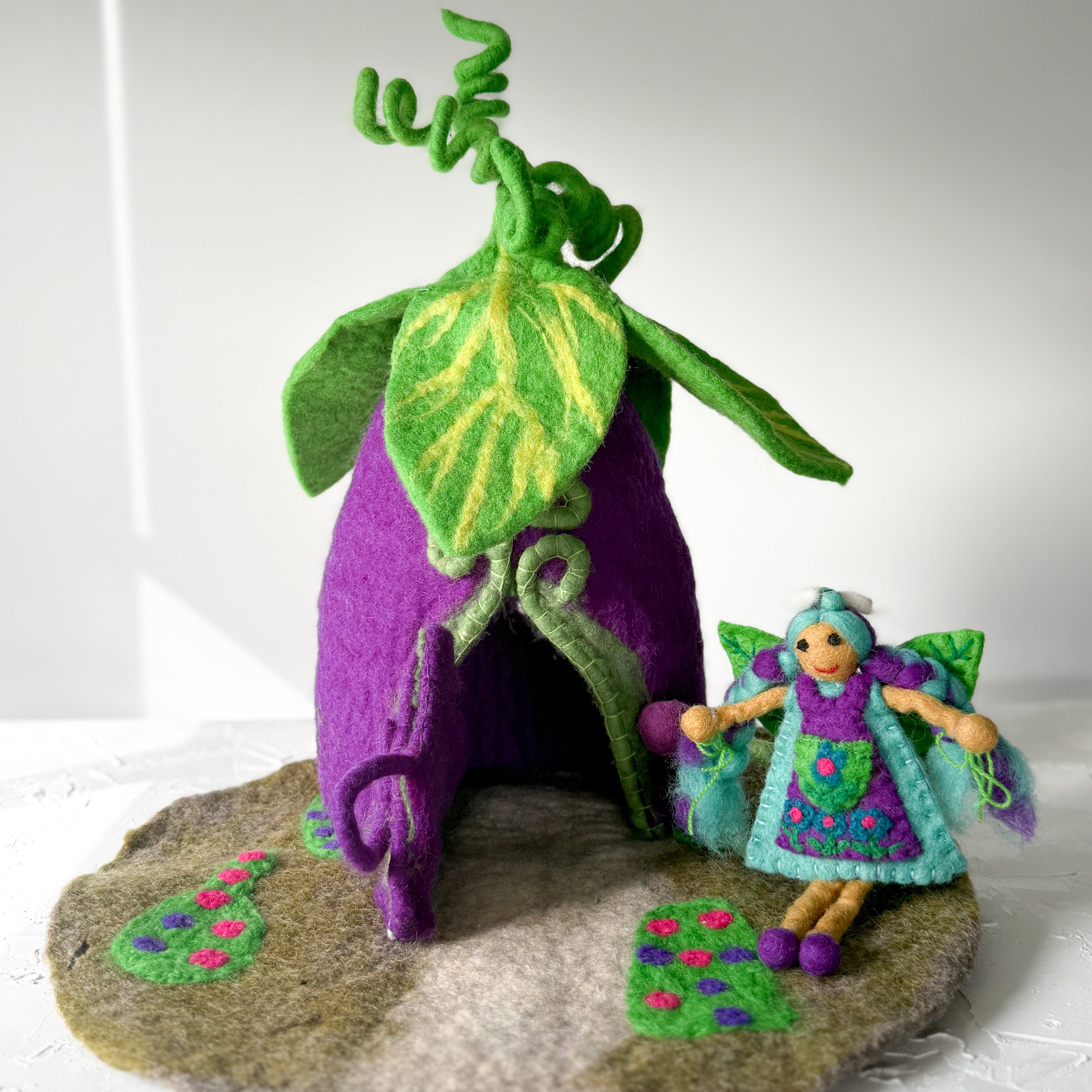 Aubergine Garden Felt Fairy Home – Himalayan Felt Co