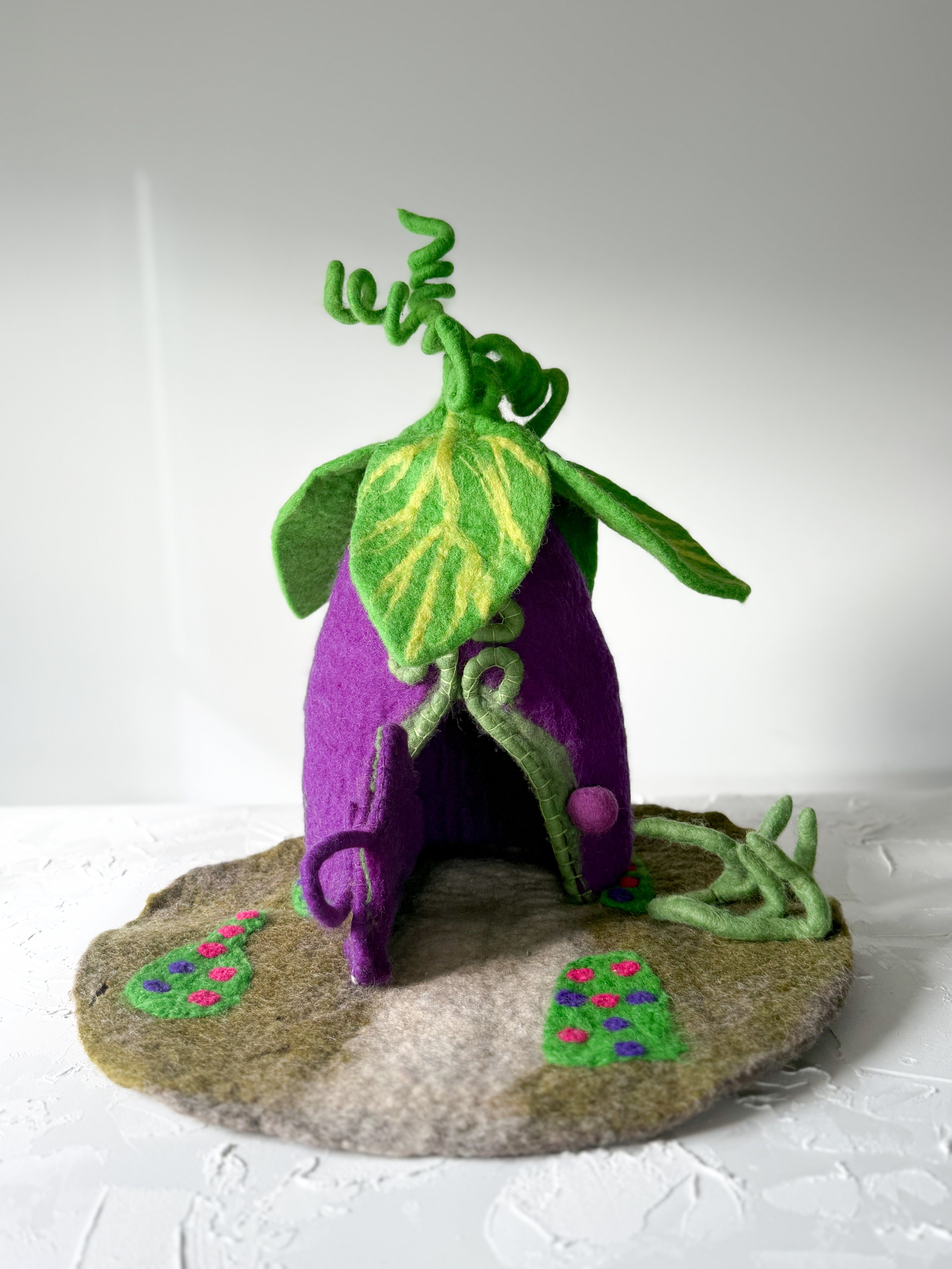 Aubergine Garden Felt Fairy Home – Himalayan Felt Co