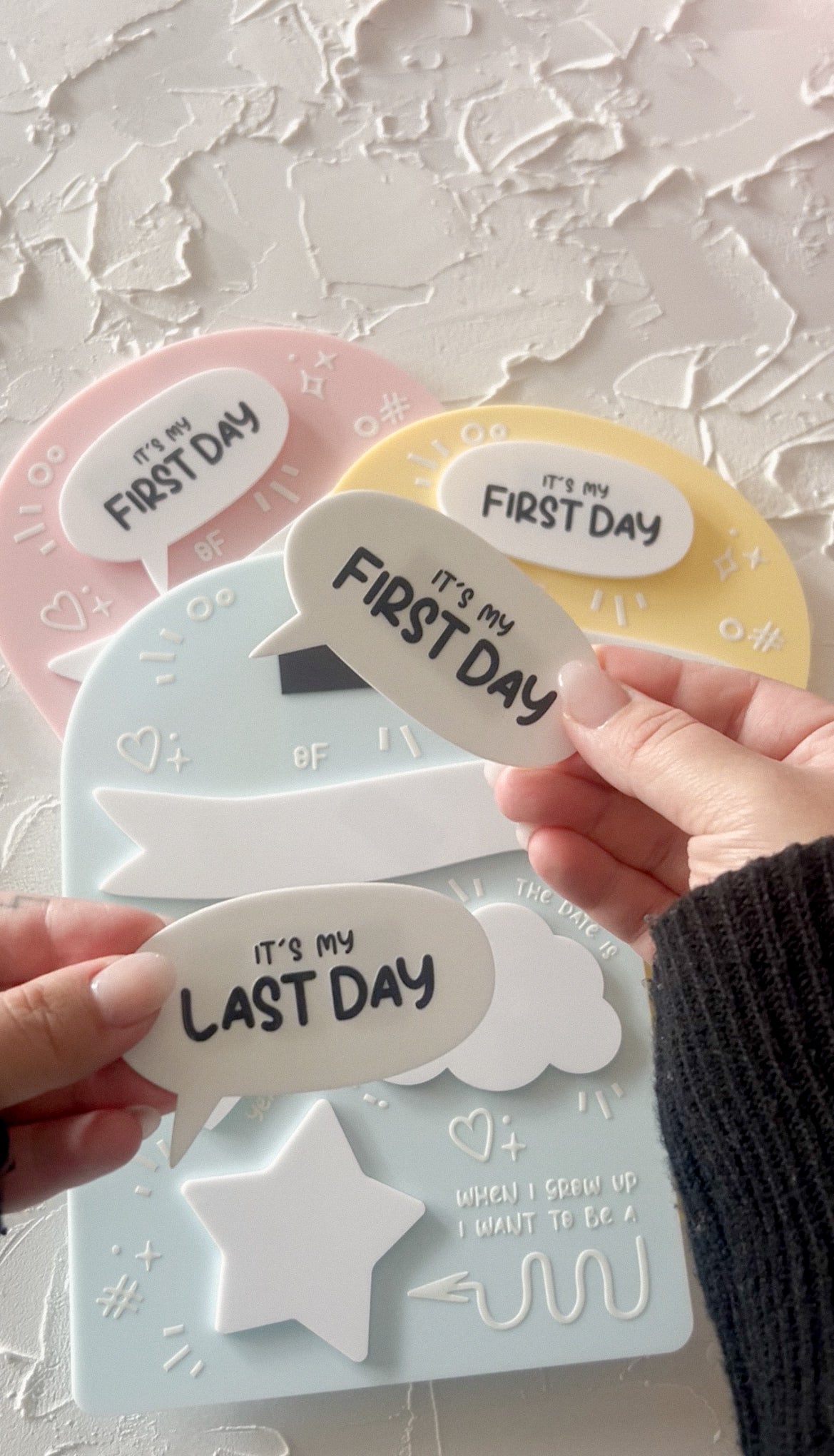Little Rabbit Lane acrylic milestone board for first day of school and last day photo traditions