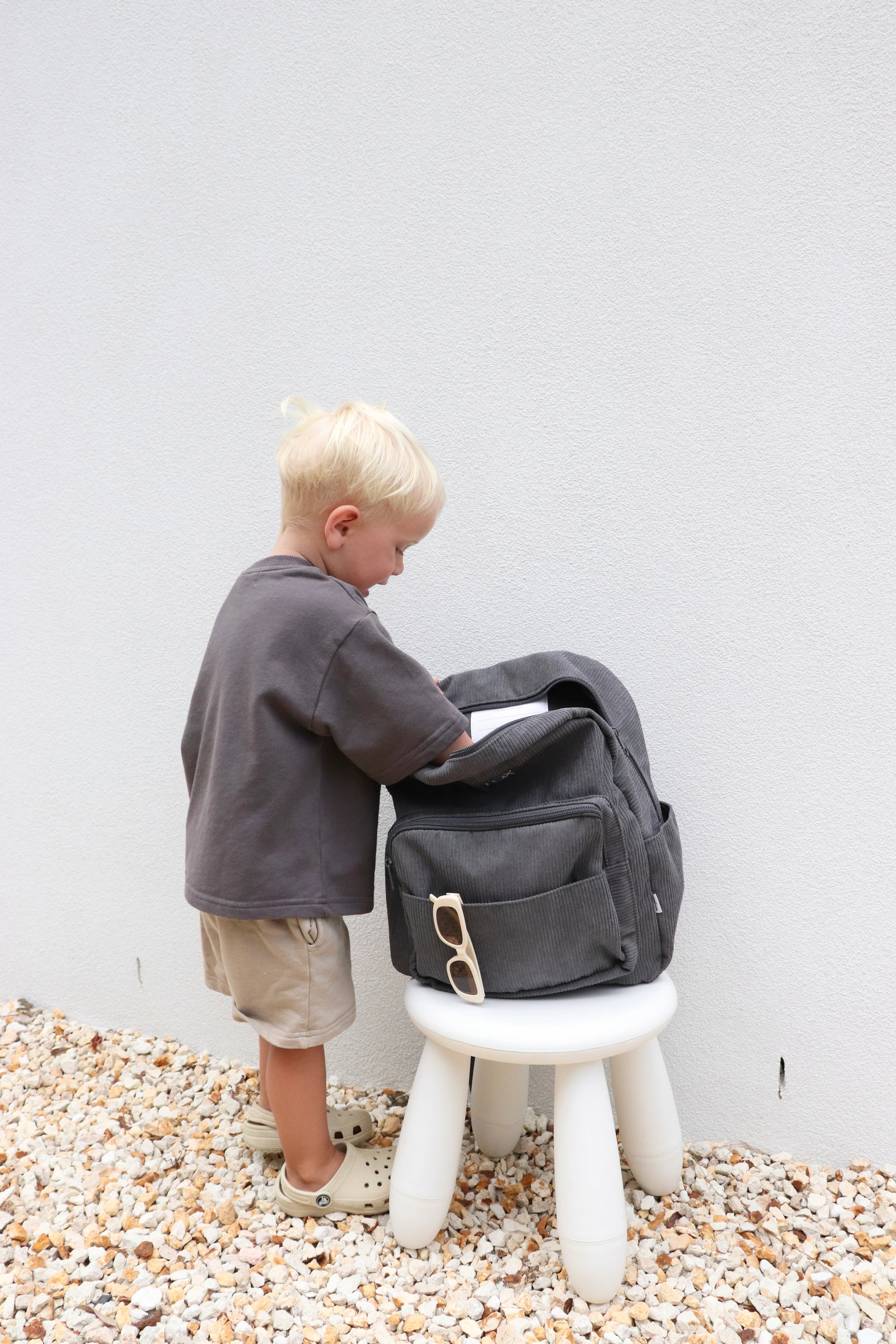 Corduroy Backpack | Charcoal