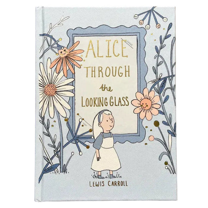 Alice Through the Looking-Glass collector’s edition hardback book with illustrated blue cover by Lewis Carroll wordsworth 