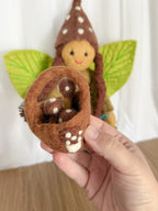 Elfie Toadstool Forest Fairy Doll - Himalayan Felt Co