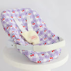 photoshoot of cherry gingham  Dolls Car Seat Capsule by tiny harlow