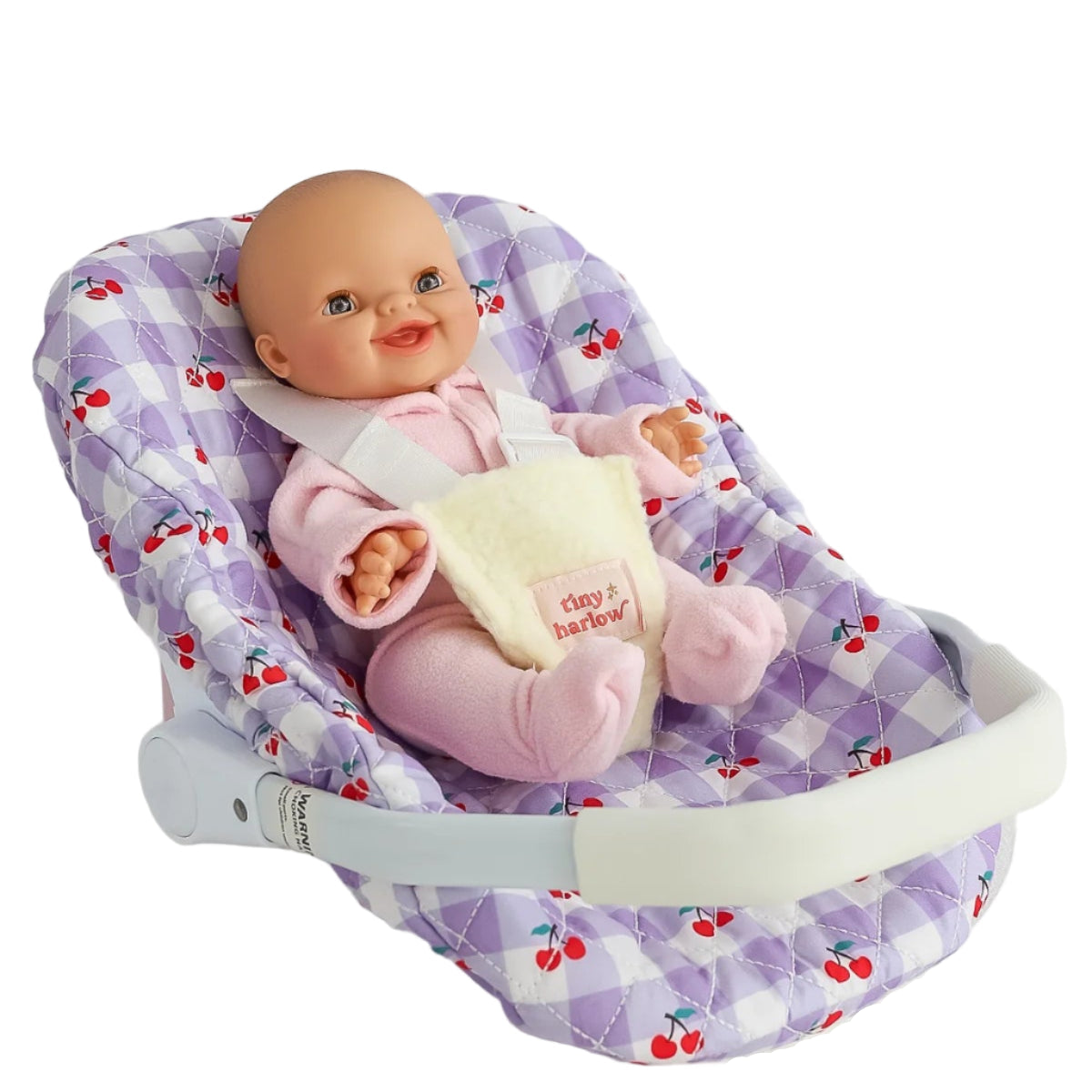 Dolls Car Seat Capsule | Cherry Gingham