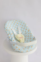 photoshoot of blue ducky Dolls Car Seat Capsule by tiny harlow