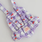 baby dolls carrier made by tiny harlow - empty to show product for pretend play, the print is cherry gingham