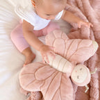 Bettina Butterfly plush toy sitting with oversized blush butterfly wings