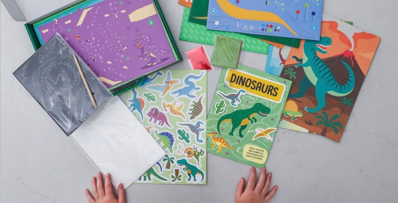 Dinosaurs Mega Sticker & Activity Kit - Sassi Arts & Crafts