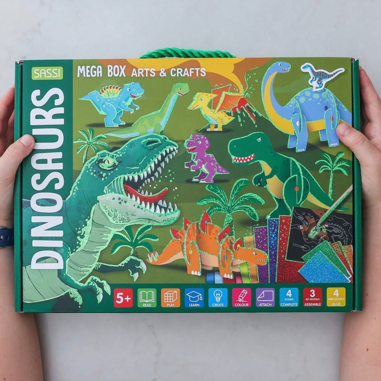 Dinosaurs Mega Sticker & Activity Kit - Sassi Arts & Crafts