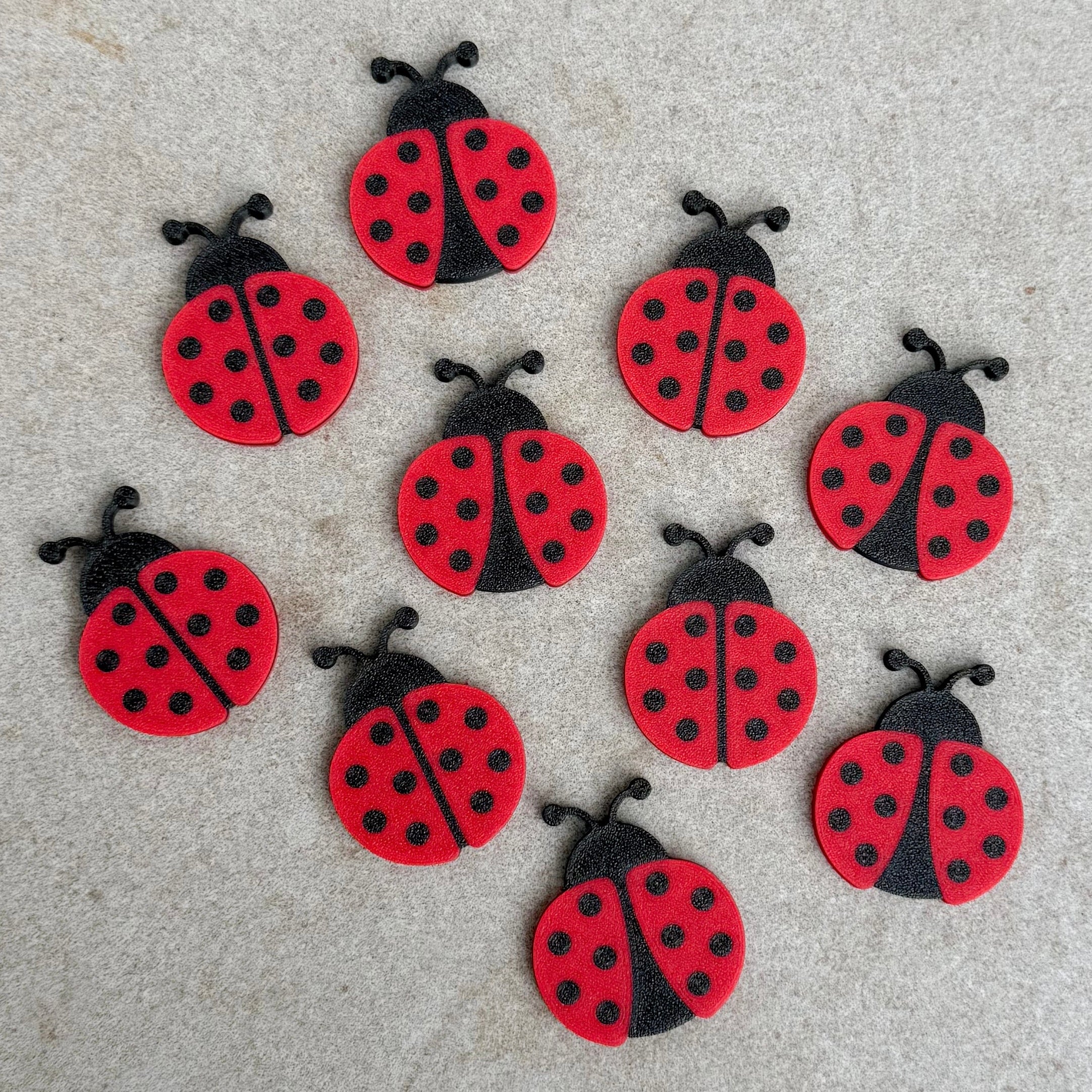 Set of 10 ladybug sensory play coins for small world play