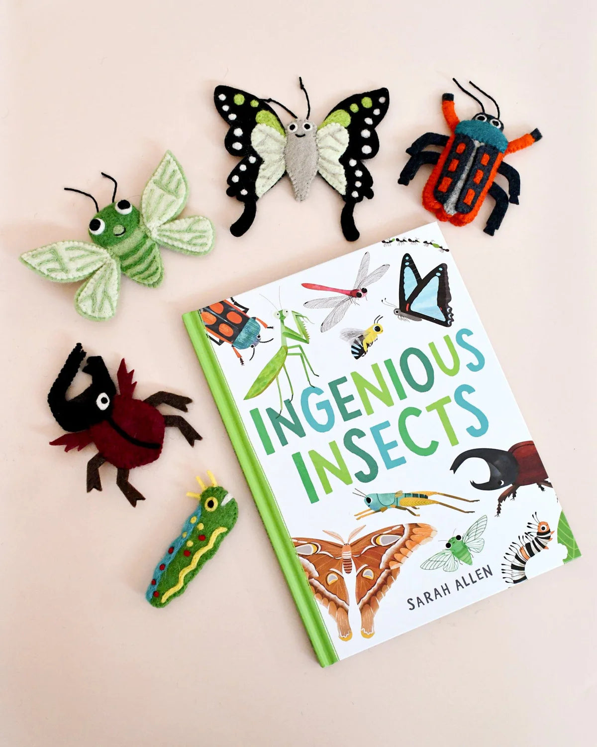 Ingenious Insects Felt Finger Puppet & Book Bundle - Tara Treasures