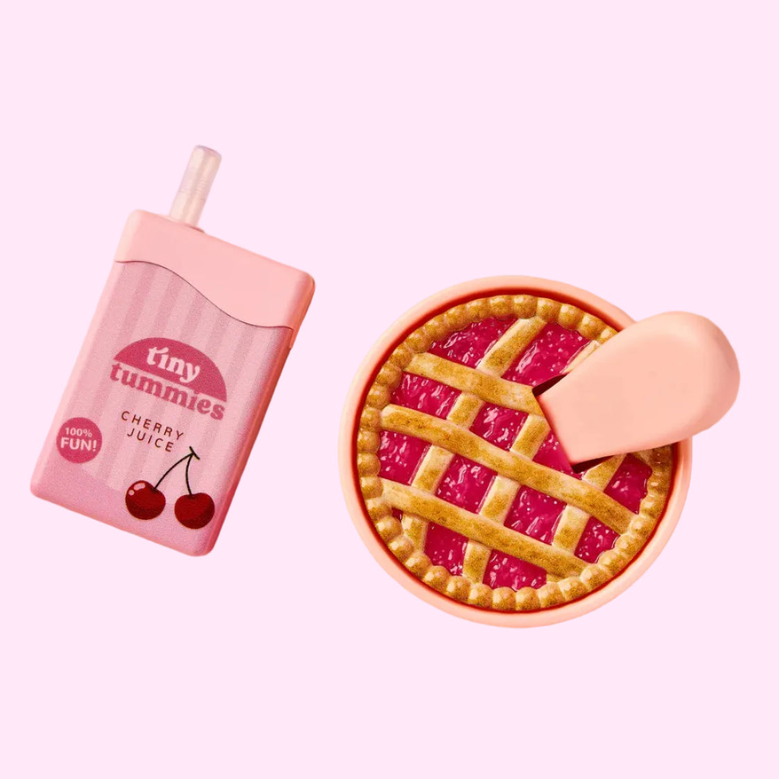Tiny Tummies Doll Cherry Pie & Cherry Juice Box Set - Tiny Harlow