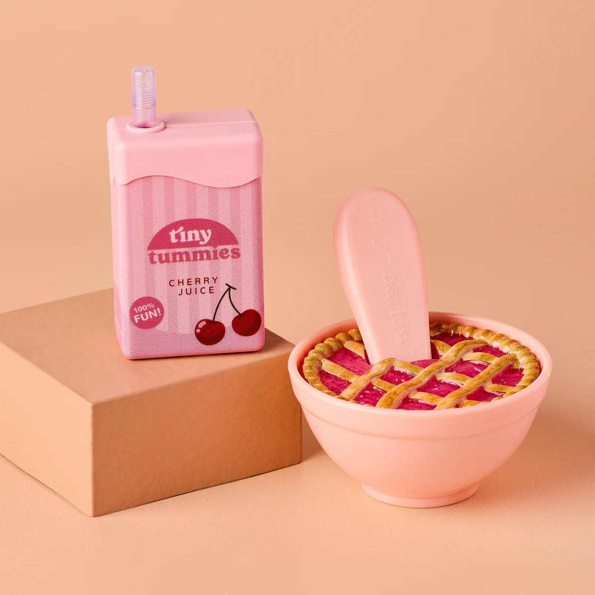Tiny Tummies Doll Cherry Pie & Cherry Juice Box Set - Tiny Harlow
