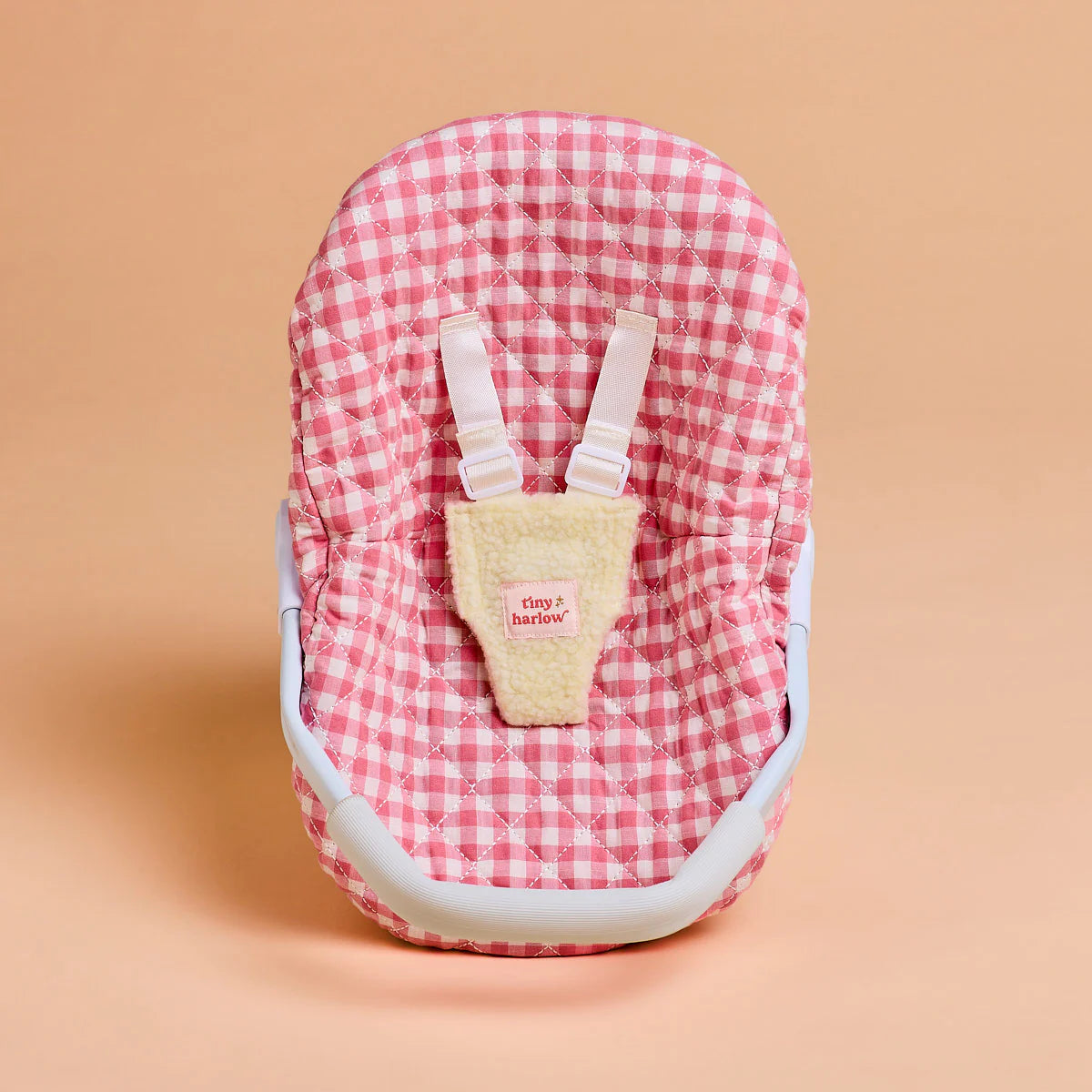 Pink Gingham Baby Dolls Car Seat Capsule by tiny harlow