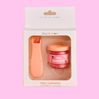 packaging of jar of tiny tummies pretend baby dolls food which is magic and disappearing, perfect gifting brand is tiny harlow and flavour is strawberry custard