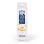 Soft blue baby calm down sensory bottle with floating stars and shimmering glitter by Jellystone Designs