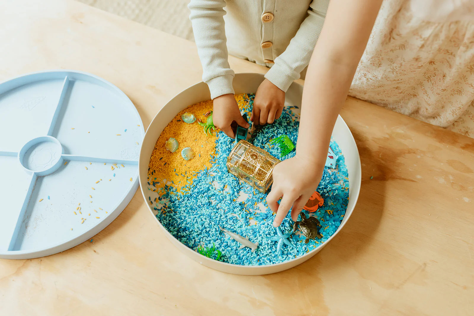 Jellystone Designs ocean sensory tray play kit for creative underwater themed play