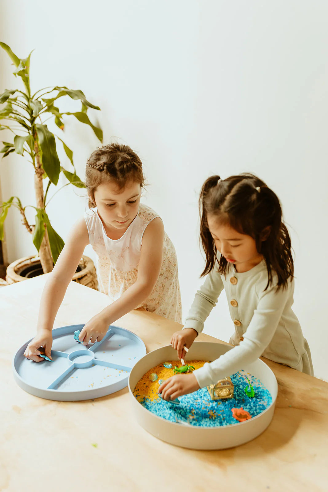 Ocean themed sensory tray play kit by Jellystone Designs for imaginative small world sensory play