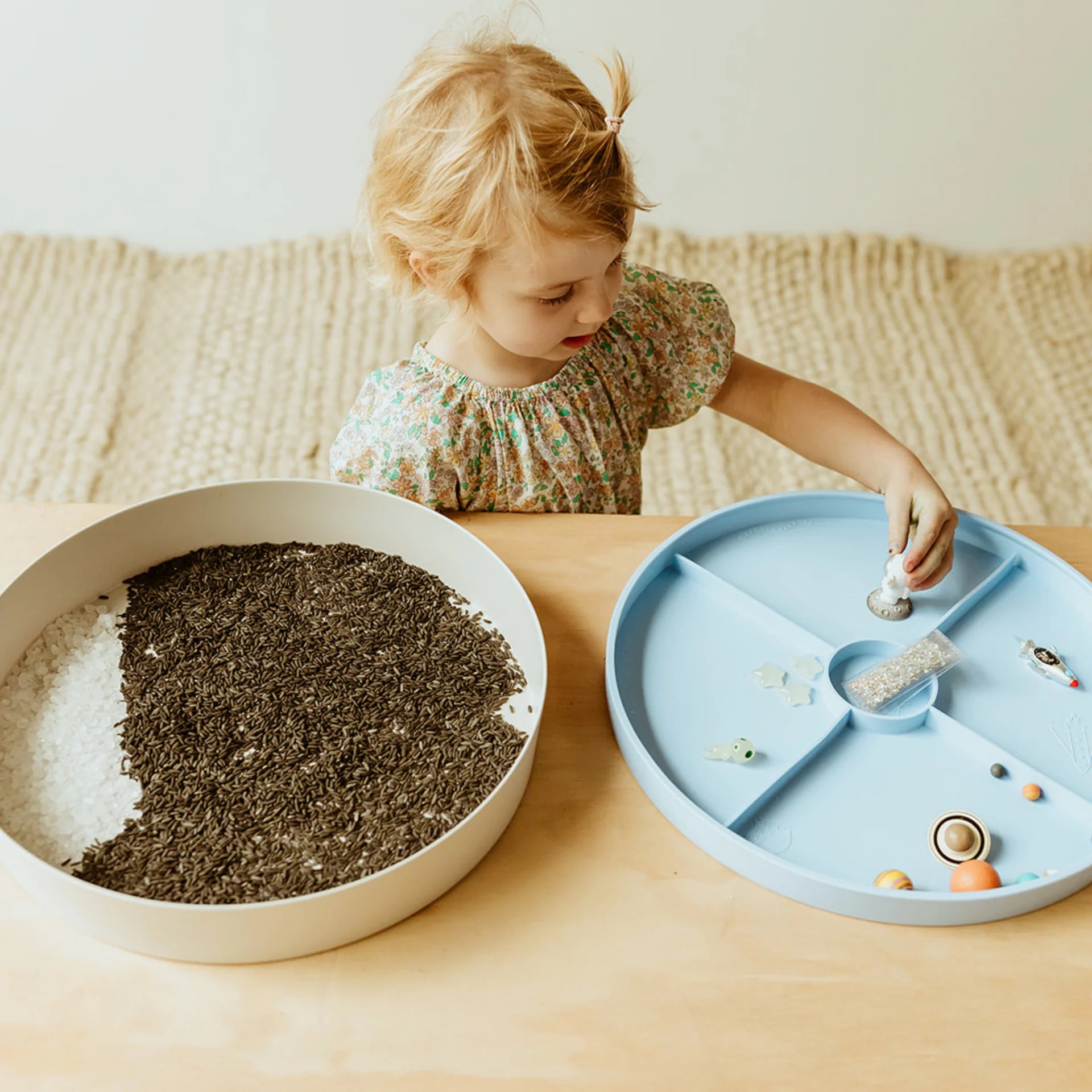 Space themed sensory play kit by Jellystone Designs for small world and sensory tray play