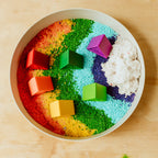 Jellystone Designs tactile sensory snow material for calming hands-on play