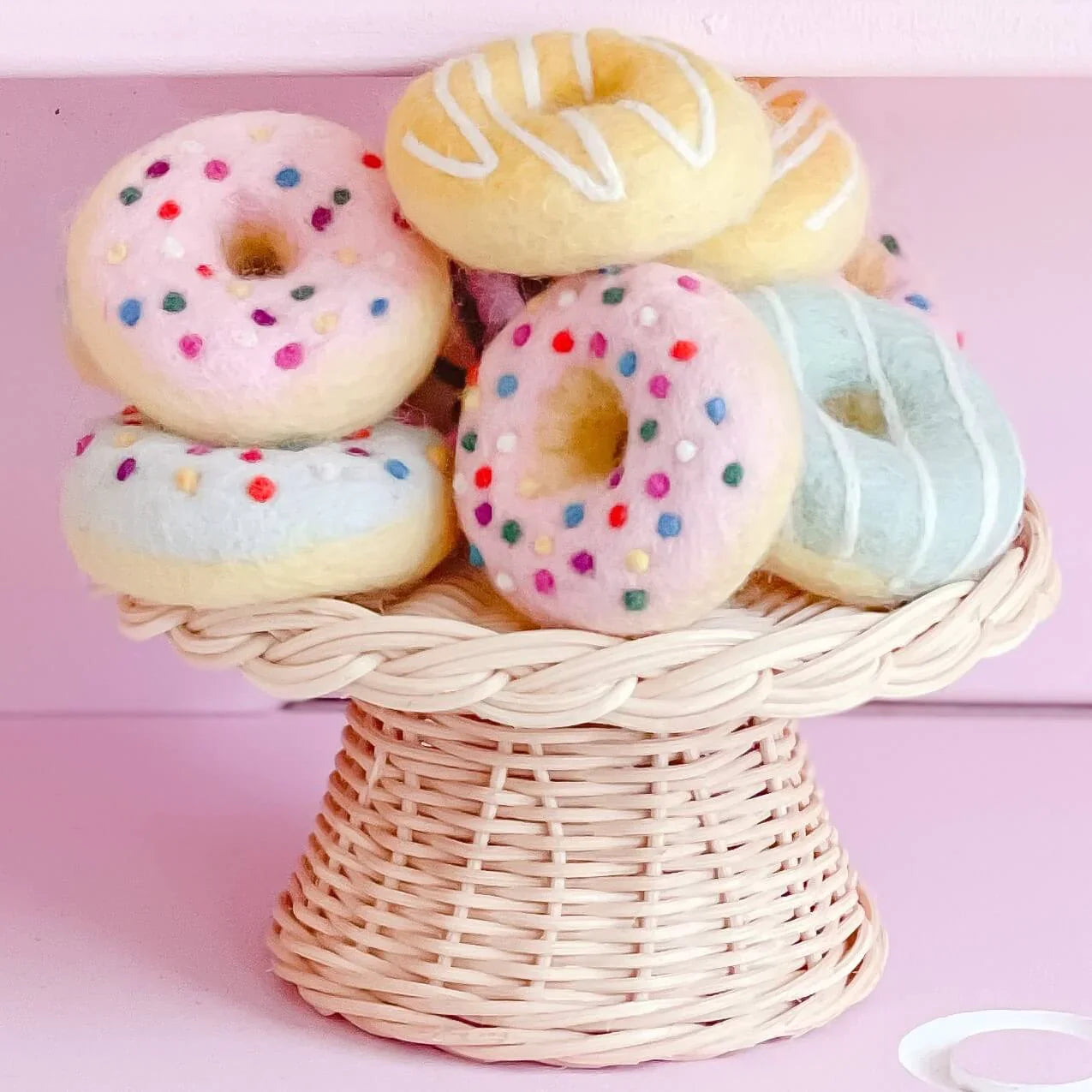 Strawberry Rainbow Sprinkle Felt Donut - Juni Moon