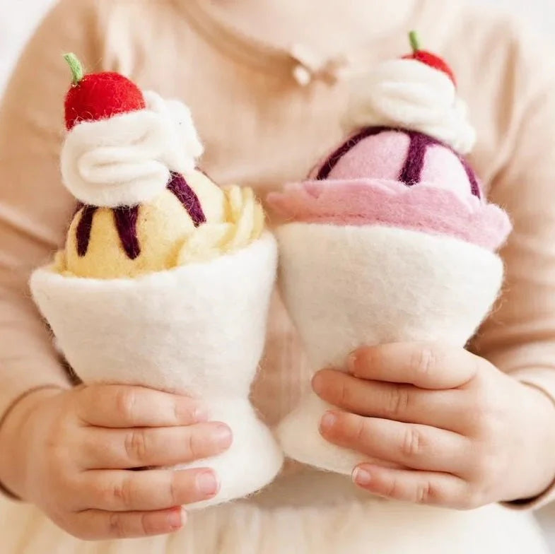Strawberry (Cherry on Top) Sundae Felt Food - Juni Moon