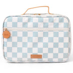 Fox & Fallow sage check large lunch bag insulated kids lunch bag with handle