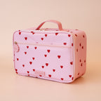side view Fox & Fallow little hearts large lunch bag insulated kids lunch bag with handle