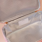 inside view of Fox & Fallow little hearts large lunch bag insulated kids lunch bag with handle