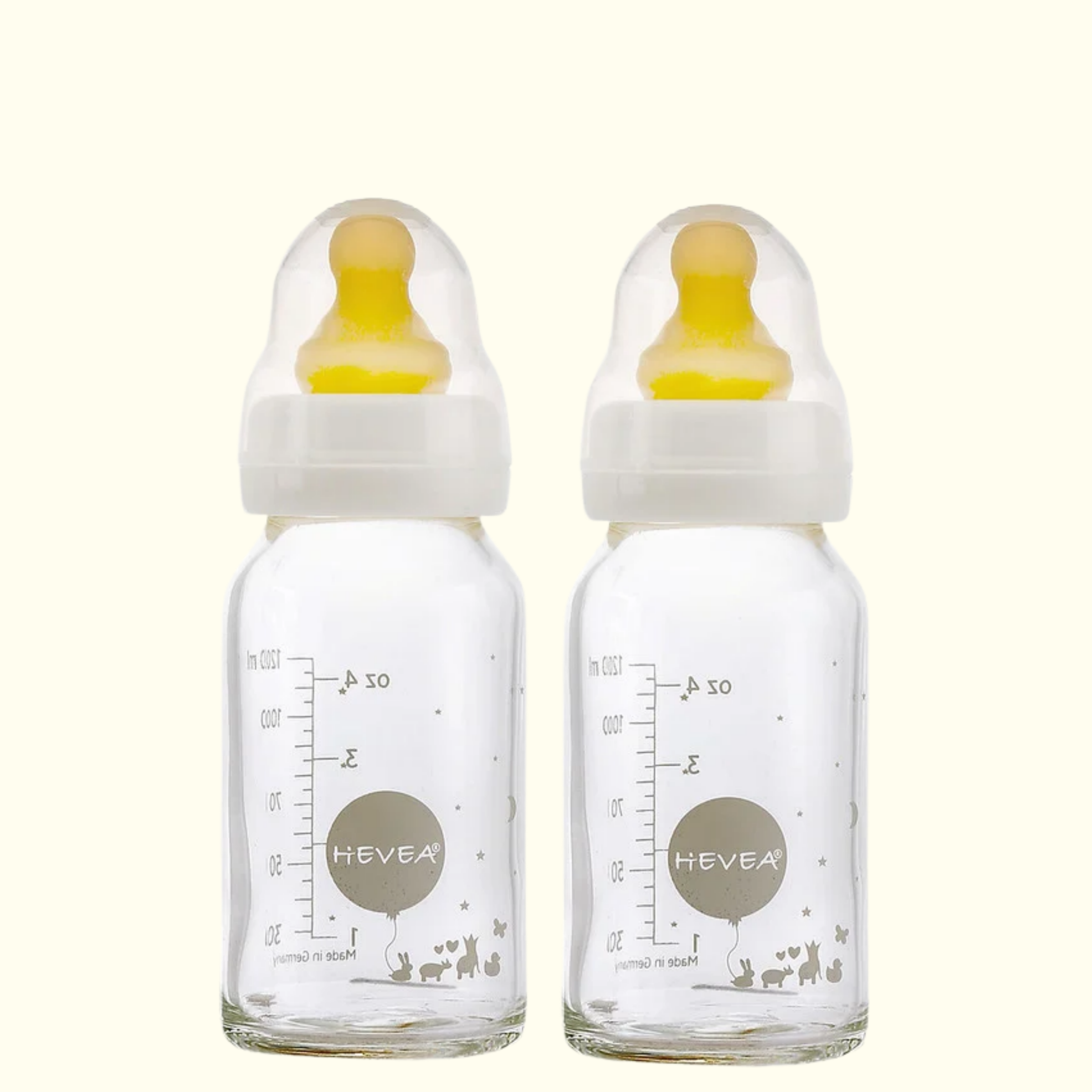 120ml Glass Baby Bottle Twin Set - Hevea