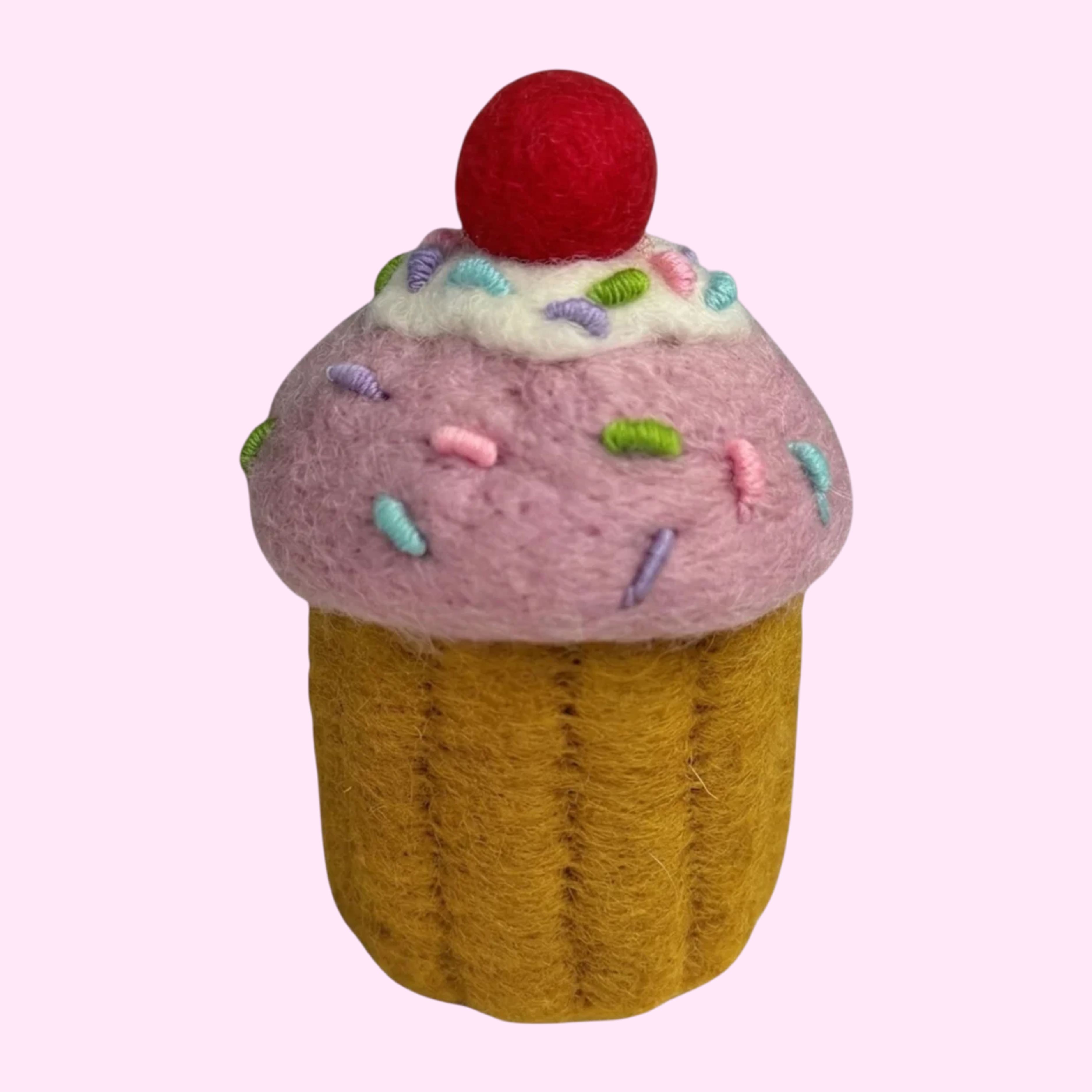 Pink Sprinkle Felt Cupcake - Playtisserie