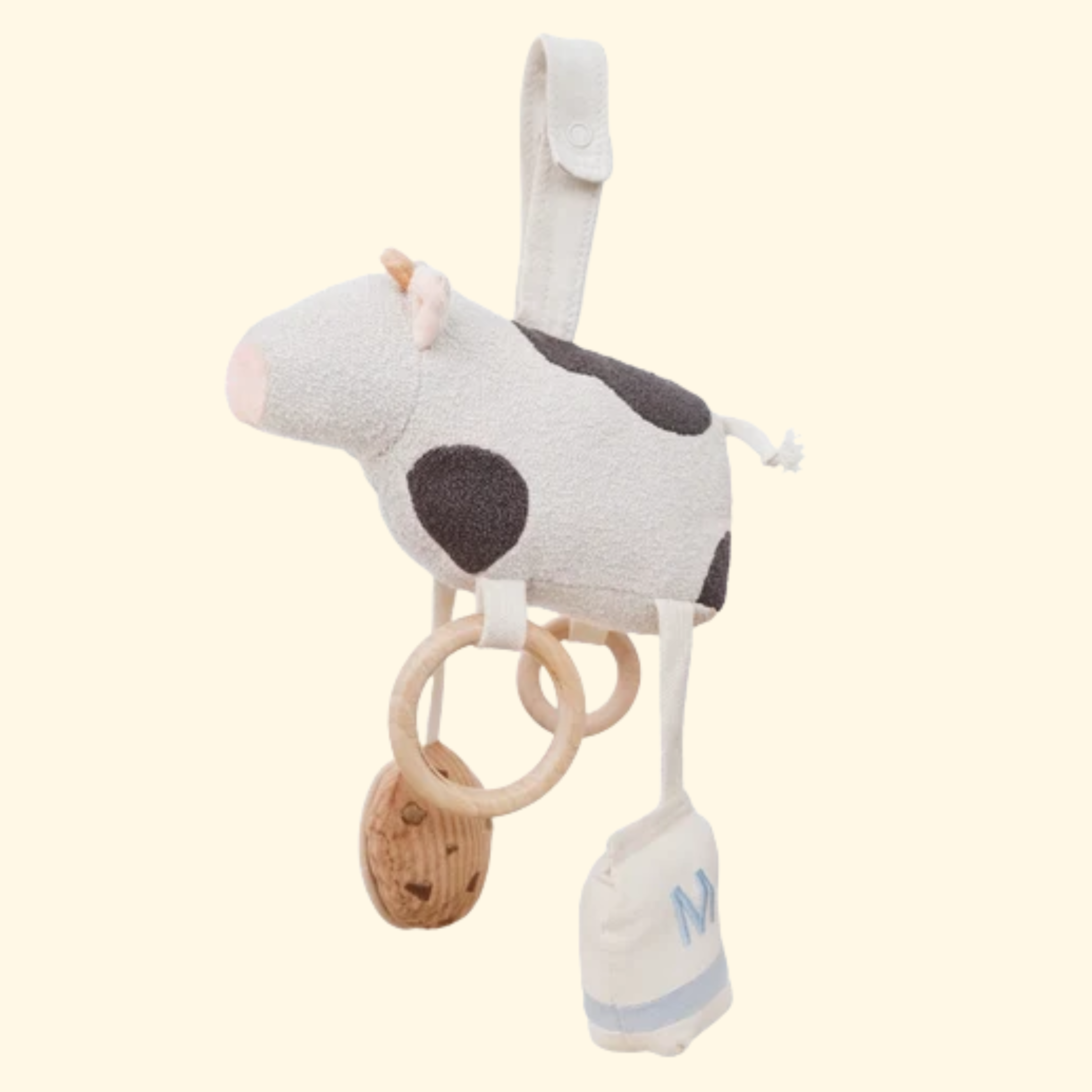 Moo Moo Hanging Rattle Toy - Little Lamb Kind