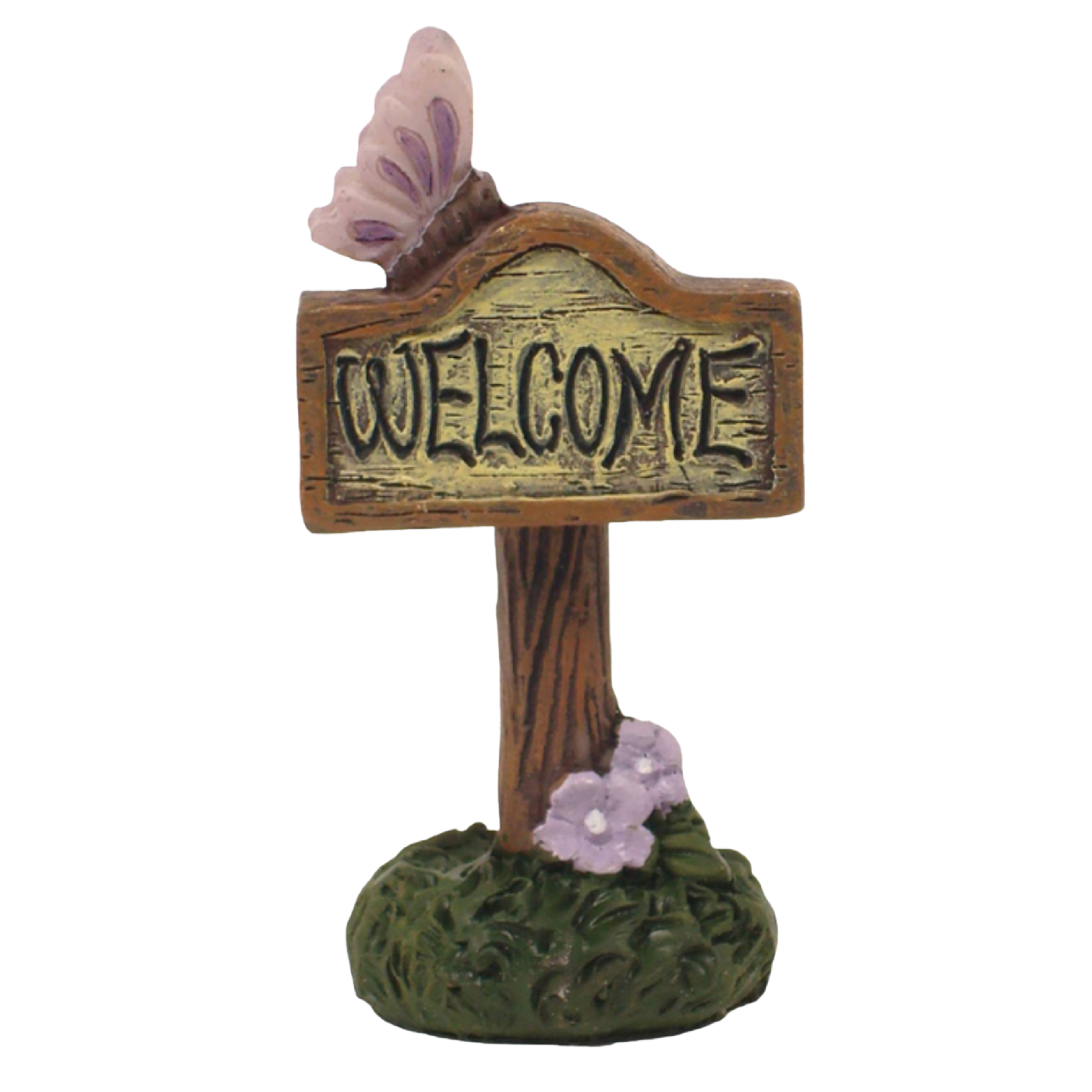 Mini Lilac Butterfly Welcome Sign - Fairy Garden