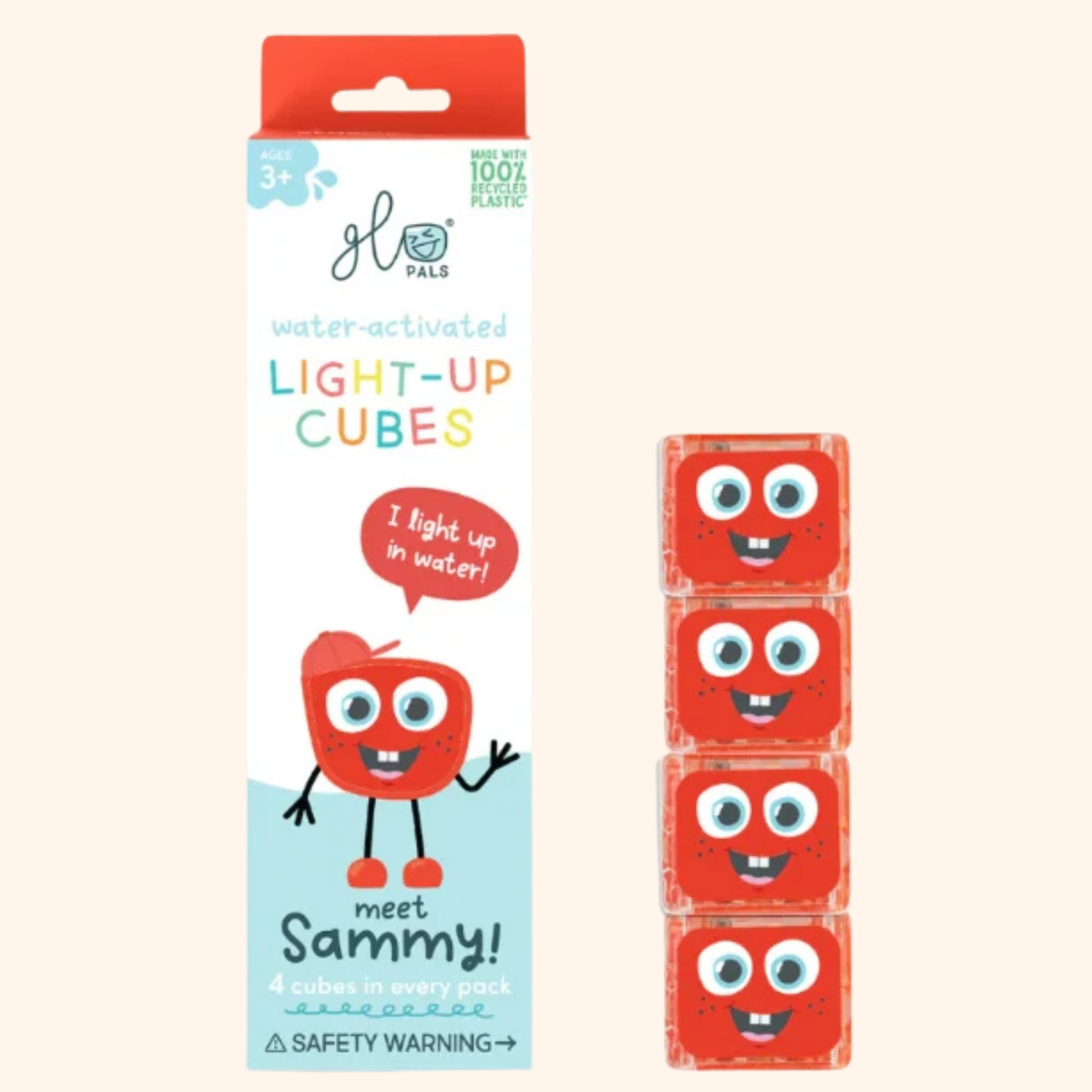 Sammy Red Light Up Cubes - Glo Pals