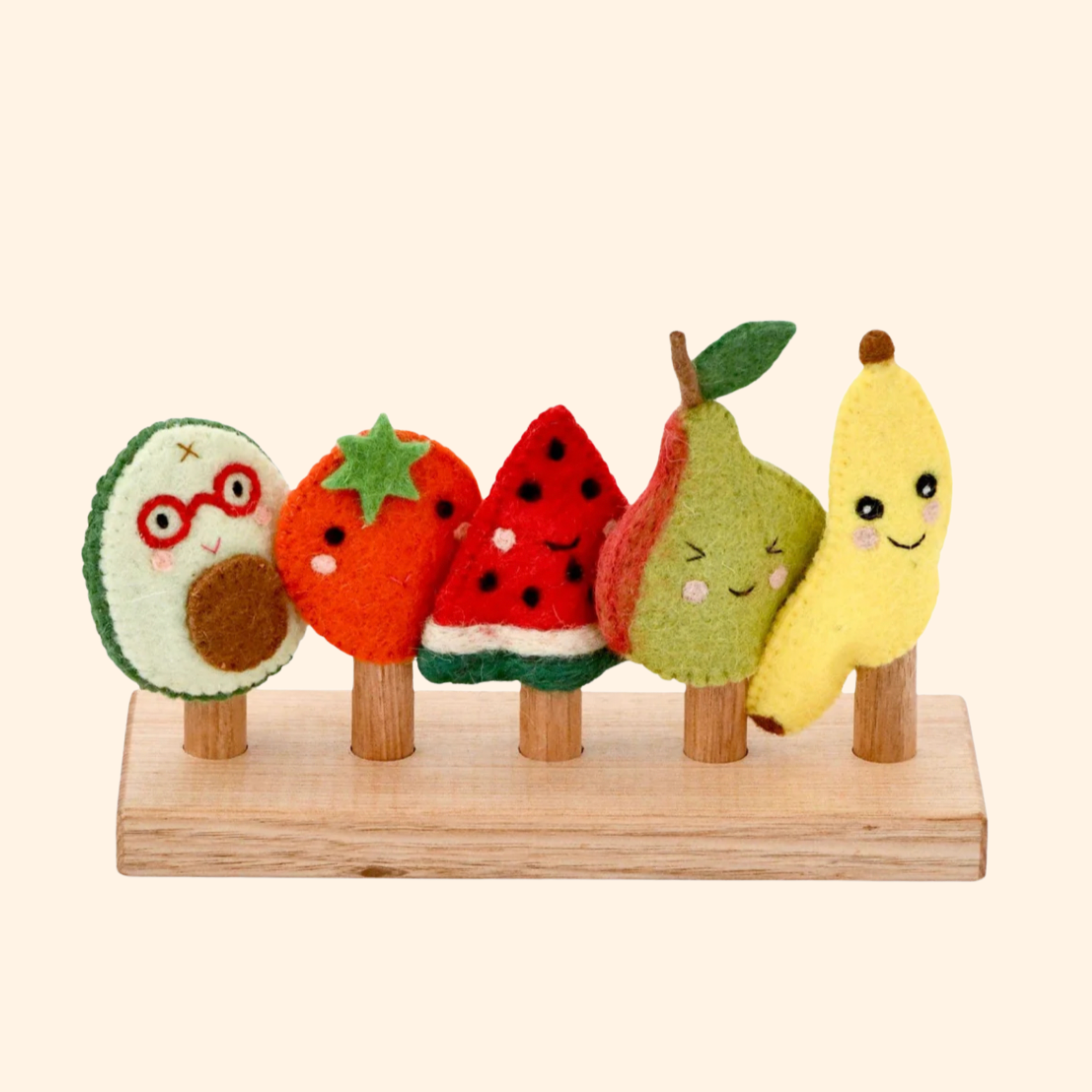 Fruits Felt Finger Puppet Set - Tara Treasures