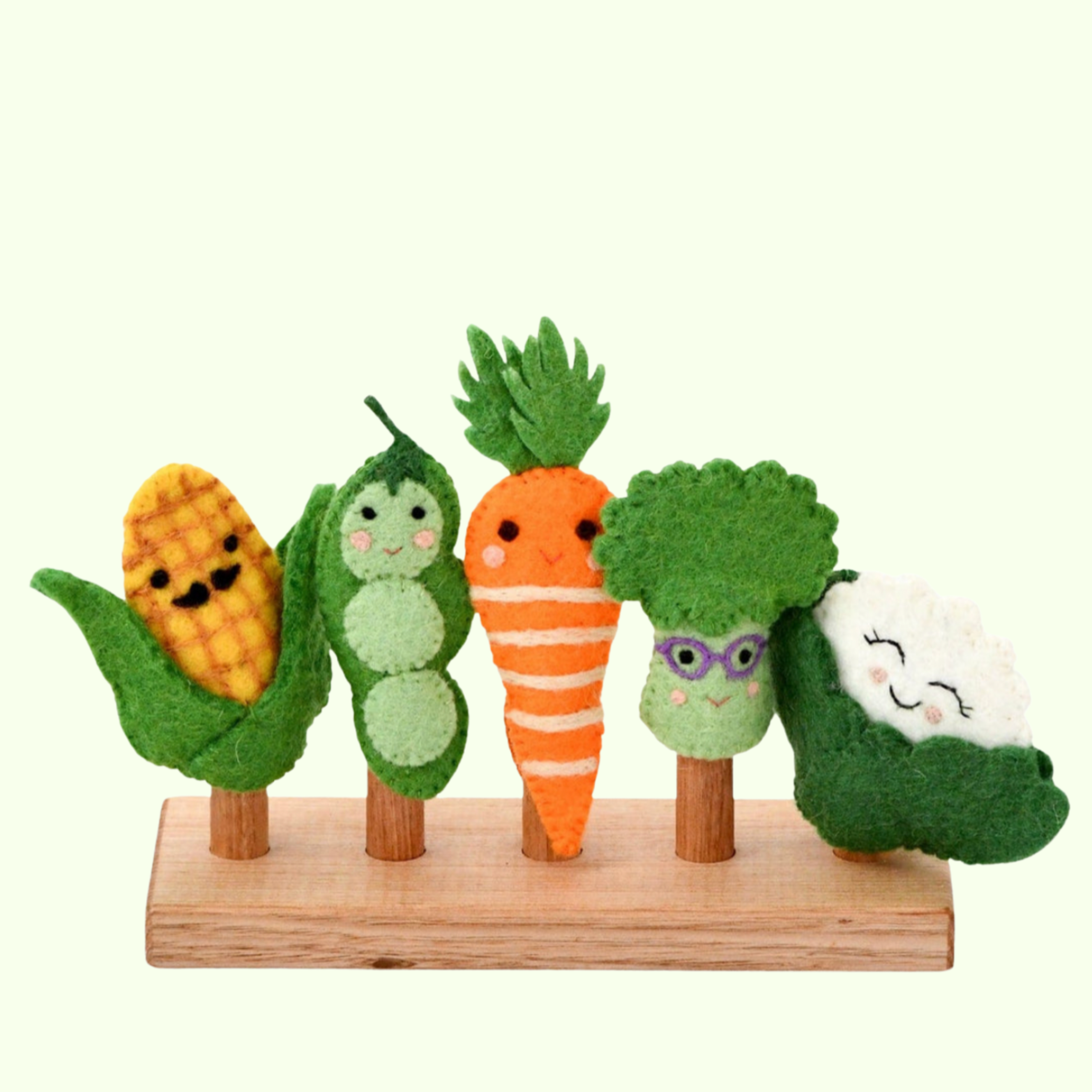 Vegetables Felt Finger Puppet Set - Tara Treasures