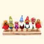 Fairies & Gnomes Felt Finger Puppet Set - Tara Treasures